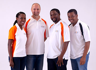 Pictured from left to right: founders and managing directors: Itumeleng Mphahlele, Jaques Buys, Sydney Phakathi and supervisor battery technician, Ronnie Ngwenya